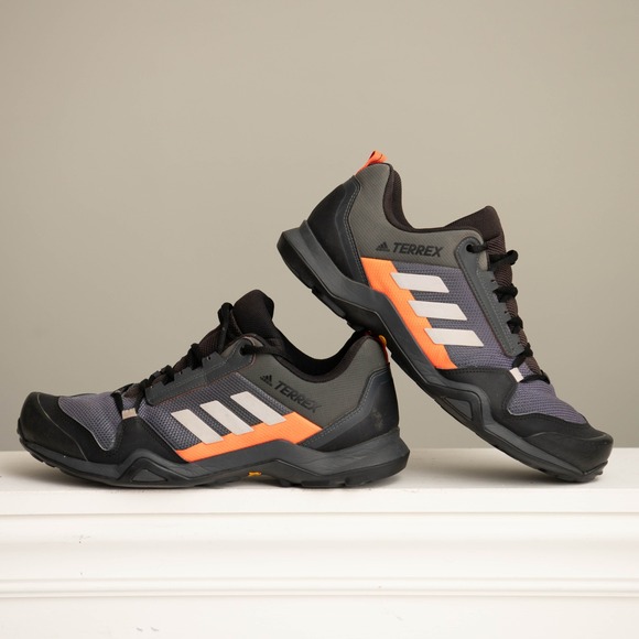 adidas Other - Adidas Terrex AX3 Mens 12 Hiking Trail Running Shoes Dark Grey Orange GorpCore